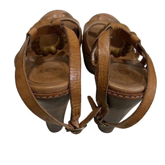 UGG Nima leather straps platform heel sandal women 8 boho retro brown Y2K party - Picture 7 of 12